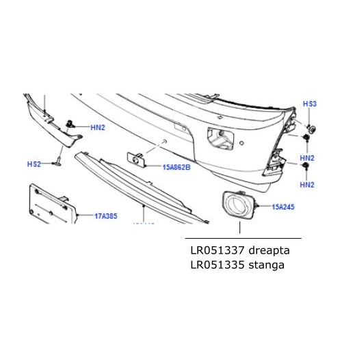 Ornament dreapta proiector in bara Land Rover Discovery 4 LR051337