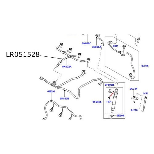 Conducta retur injectoare Discovery Sport Freelander 2 Range Rover Evoque LR051528