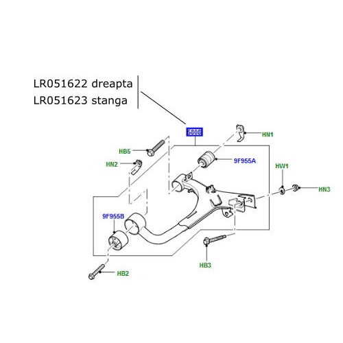 Bascula superioara spate stanga Land Rover Discovery 4 LR051623