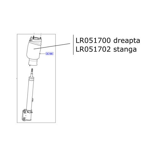 Perna aer suspensie stanga Range Rover L322 LR051702