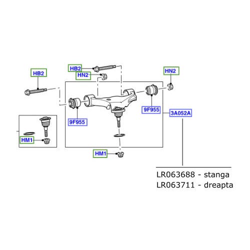Bascula suspensie fata dreapta Land Rover Discovery 4 Range Rover Sport de la 2010 LR063711