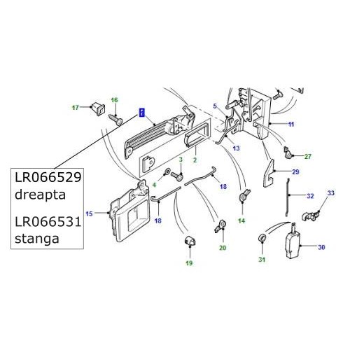 Maner usa fata dreapta Land Rover Defender LR066529