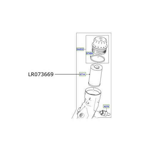 Filtru ulei motor 2000cc diesel LR Discovery Sport Range Rover Evoque LR073669