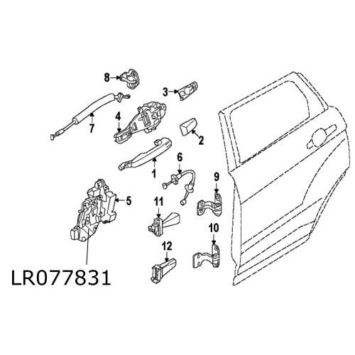 Broasca usa spate stanga Range Rover Evoque si Sport  Discovery 4 LR077831 LR091351