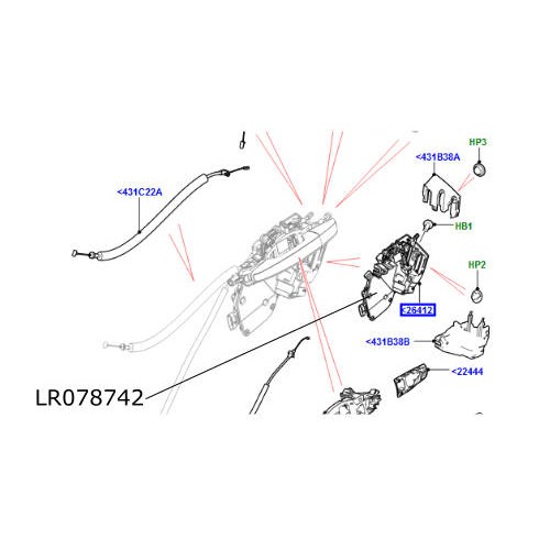 Broasca usa spate dreapta Range Rover L405 si Sport LR078742