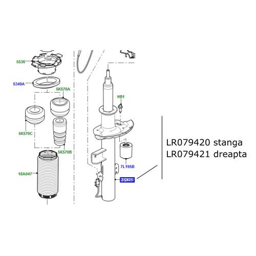 Amortizor suspensie spate dreapta Range Rover Evoque LR079421