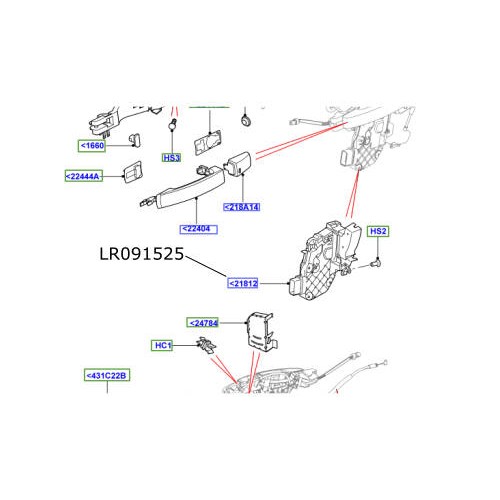 Broasca usa fata dreapta LR Discovery 4 Range Rover Sport si Evoque LR091525
