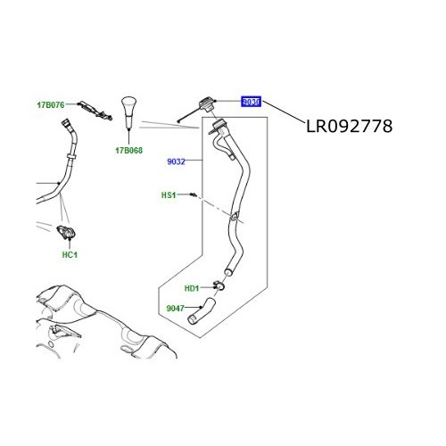 Buson umplere rezervor combustibil Range Rover L405 Sport si Evoque LR092778