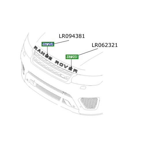 Emblema logo capota "Rover" Range Rover Sport de la 2014 LR062321