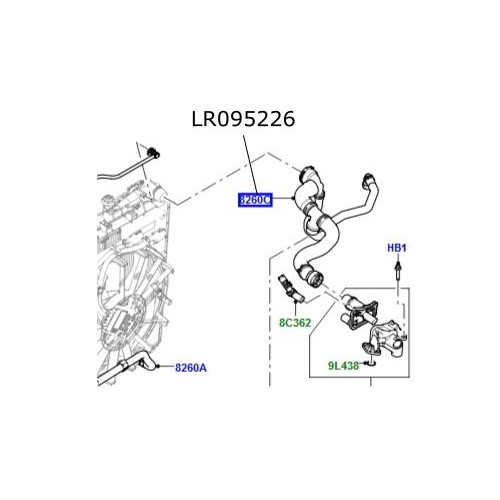 Furtun superior radiator motor 3000 diesel Range Rover L405 si Sport LR095226