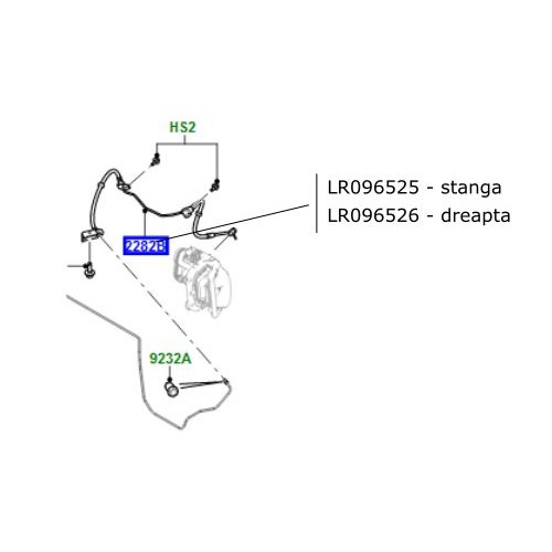 Furtun etrier frana spate stanga Discovery 5 Range Rover L405 si Sport LR096525