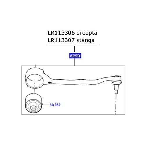 Brat inferior suspensie fata dreapta Range Rover L405 si Sport LR113306