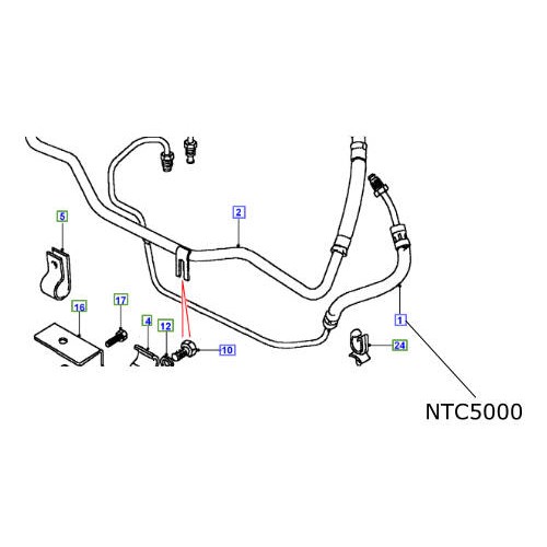 Conducta servodirectie Land Rover Defender diesel pana la 1989 NTC5000
