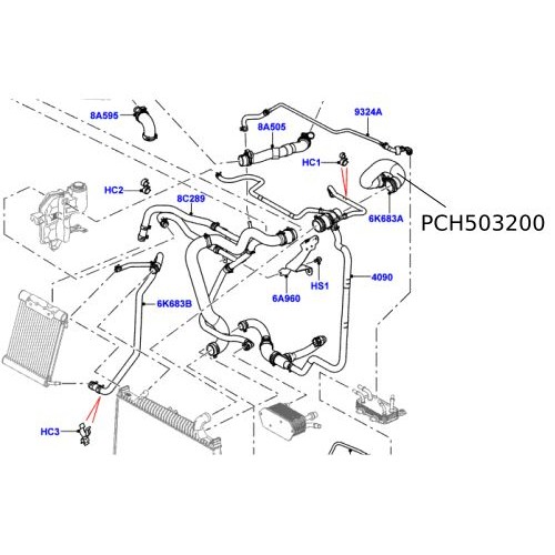 Furtun radiator Range Rover L322 PCH503200