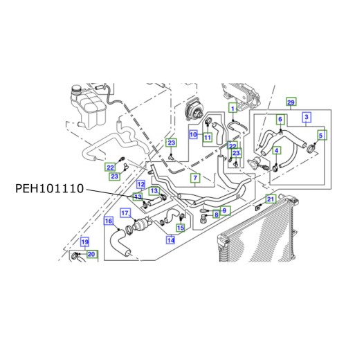 Furtun termostat LR Discovery 2 TD5 PEH101110