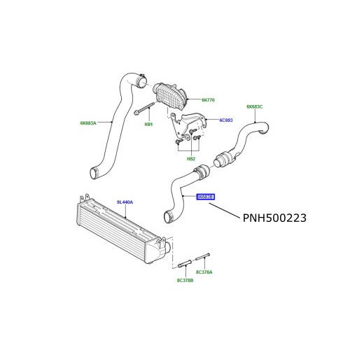 Furtun intercooler motor 2.7 V6 LR Discovery 3 si 4 Range Rover Sport PNH500223