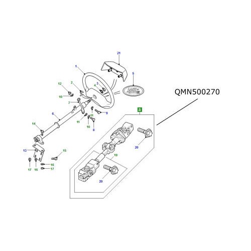 Cardan directie LR Defender de la 2007 QMN500270