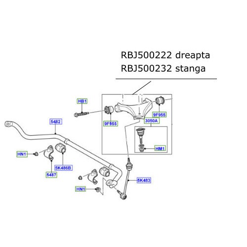 Brat suspensie superior stanga Land Rover Discovery 3 RBJ500232