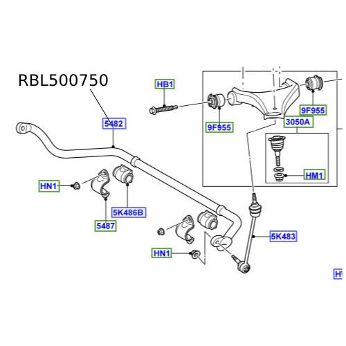 Bara antiruliu LR Discovery 3 RBL500750