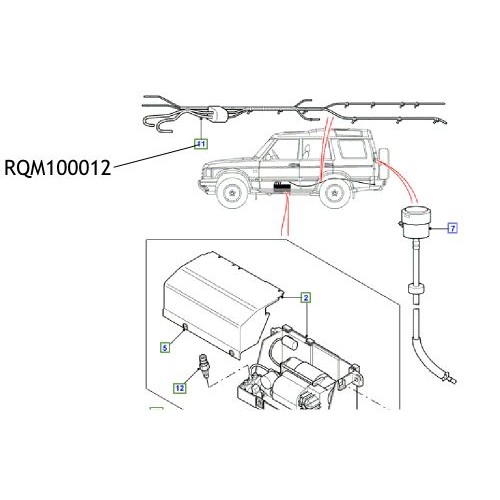 Instalatie electrica compresor suspensie Discovery Range Rover RQM100012