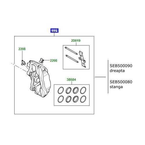 Etrier fata dreapta Range Rover Sport 2005-2009 SEB500090