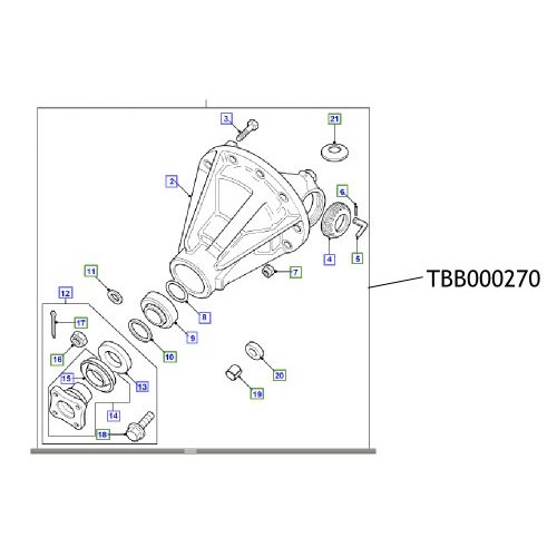 Diferential ansamblu Defender Range Rover TBB000270