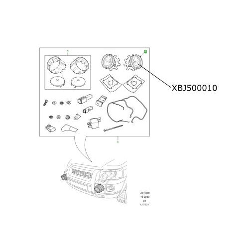 Proiector ceata in bara LR Freelander 2004-2006 XBJ500010