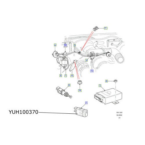 Comutator cruise control Land Rover Discovery 2 YUH100370