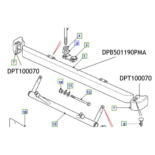 Coltar bara protectie Land Rover Defender DPT100070