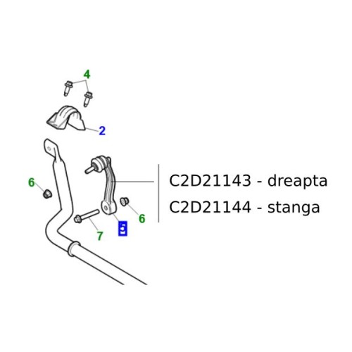 Bieleta antiruliu fata dreapta Jaguar XF XJ C2D21143