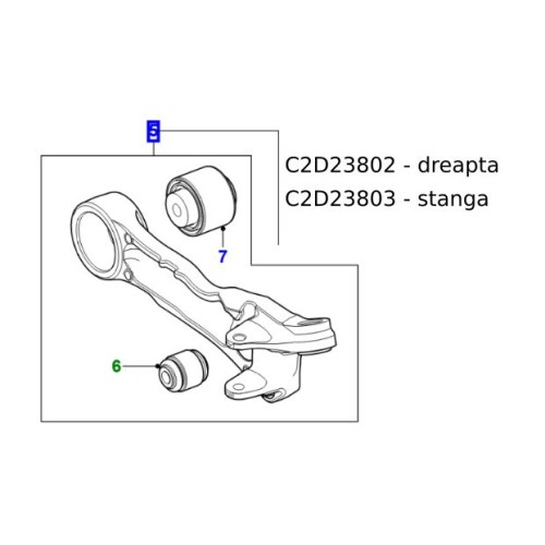 Brat suspensie fata stanga Jaguar XJ 2010-2019 C2D23803