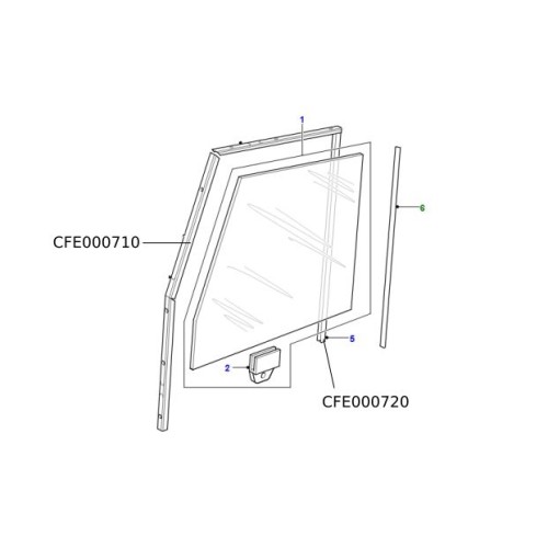 Canal culisare geam usa fata spre spate Defender CFE000720