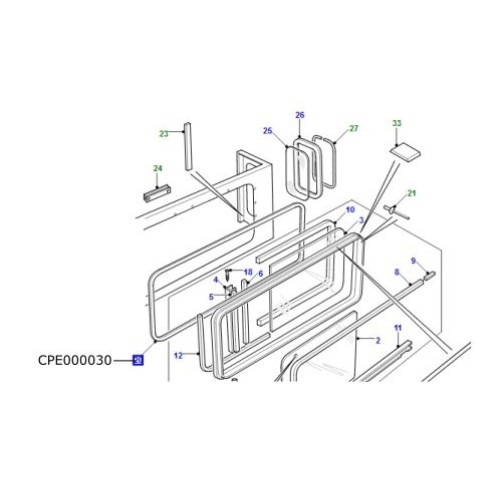 Cheder culisare geam spate lateral LR Defender 2001-2006 CPE000030