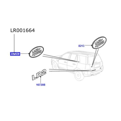 Emblema Land Rover lateral Freelander 2 LR001664