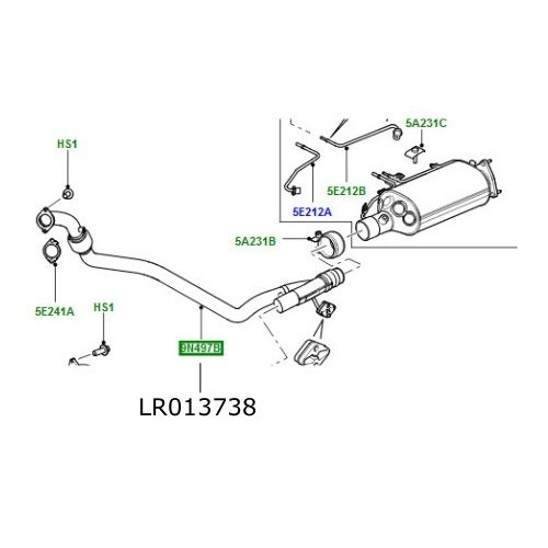 Teava esapament primara dreapta Discovery 4 Range Rover Sport LR013738