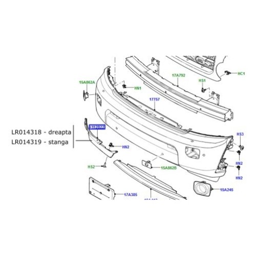 Deflector aer in bara fara stanga Discovery 4 LR014319