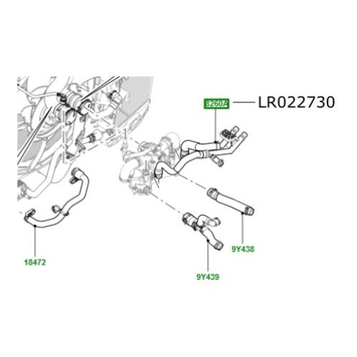 Furtun incalzire motor 4400 V8 diesel Range Rover L322 L405 Sport LR022730