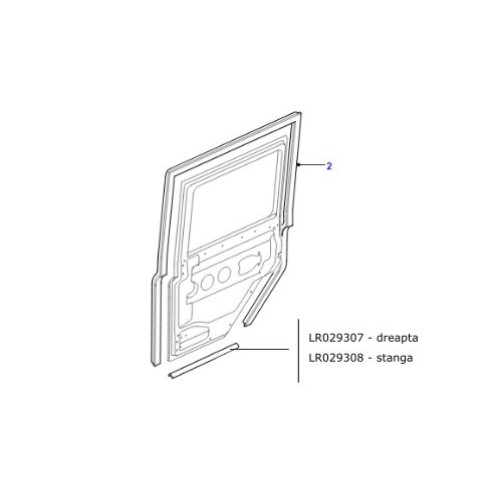 Cheder prag usa spate stanga Land Rover Defender 110 130 de la 2007 LR029308