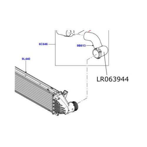 Furtun intercooler motor 2.2 diesel Discovery Sport RR Evoque LR063944