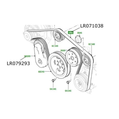 Curea transmisie tip B 3000cc diesel Discovery 5 Range Rover L405 si Sport LR071038