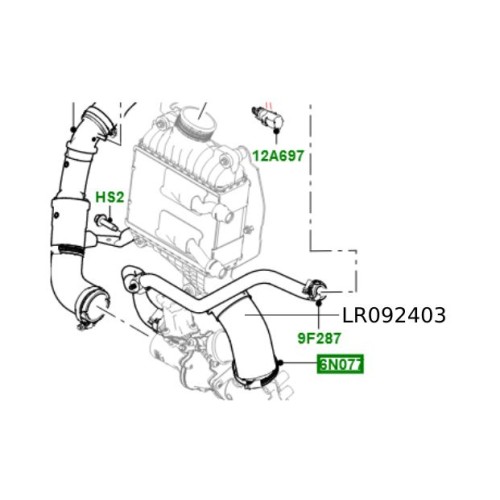 Furtun admisie valva intercooler Range Rover Velar 3.0D V6 LR092403