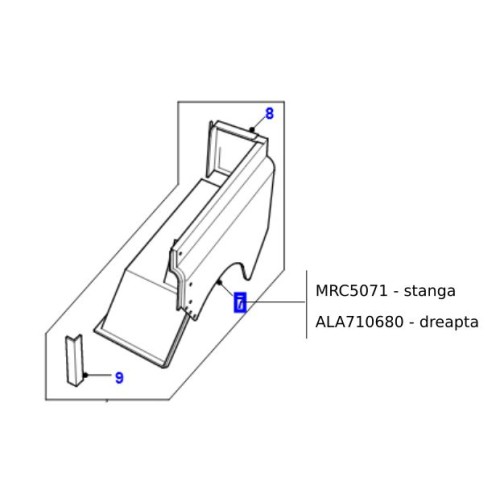 Aripa stanga spate LR Defender pana la 2016 MRC5071