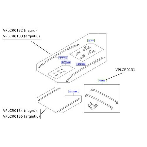 Bare longitudinale plafon fix Discovery Sport VPLCR0132