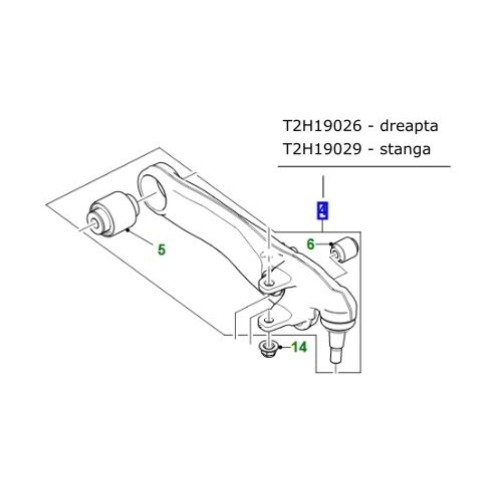 Brat suspensie fata dreapta Jaguar XF XE de la 2015 T2H19026