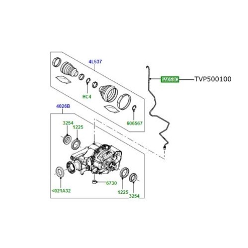 Furtun aerisire diferential spate Range Rover L322 de la 2006 TVP500100