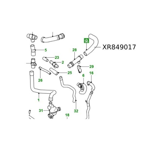 Furtun radiator pompa apa 2.7 diesel Jaguar S-Type XJ si XF XR849017